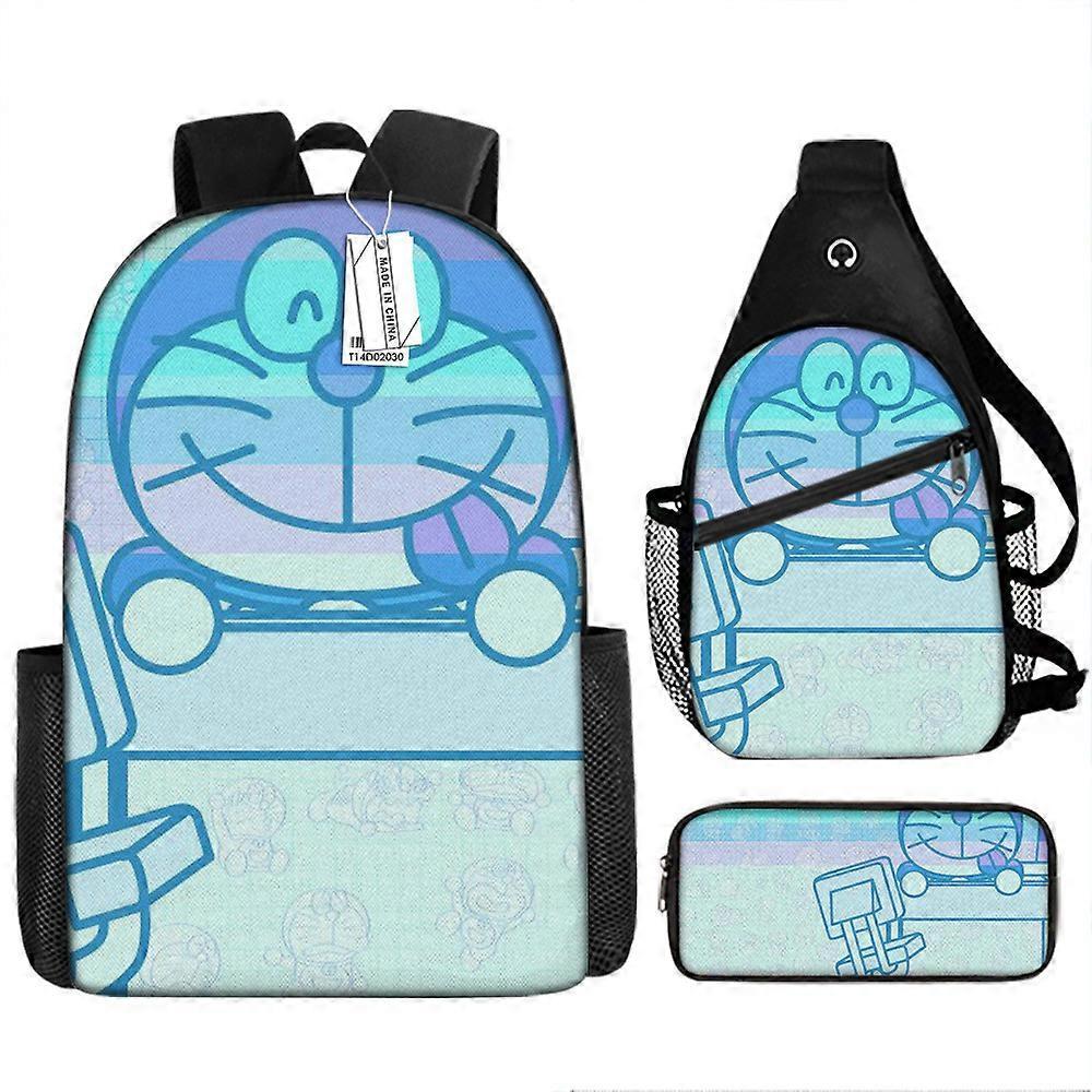 Nuovo zaino per bambini Doraemon borsa a tracolla zaino per studenti delle scuole primarie e secondarie set di tre pezzi 5 -HGDMV