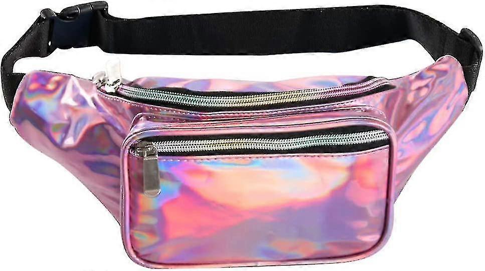 Olografico Fanny Pack Fashion Rave Marsupio con cintura regolabile per donne e uomini