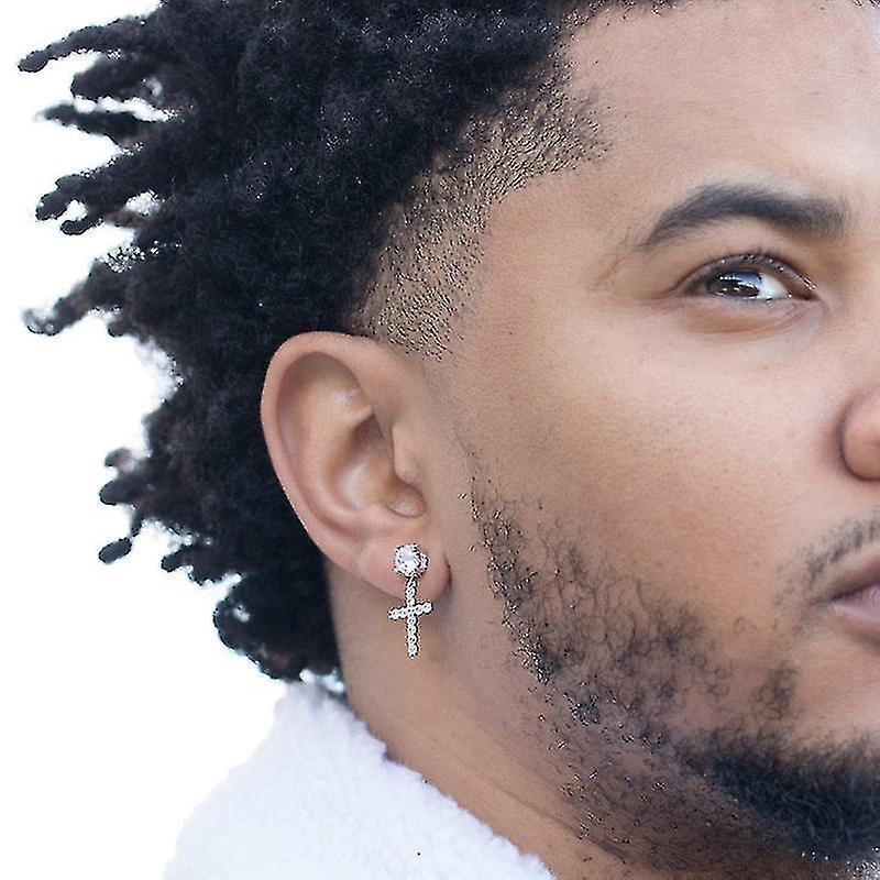 Orecchini Croce Punk Oro Da Uomo