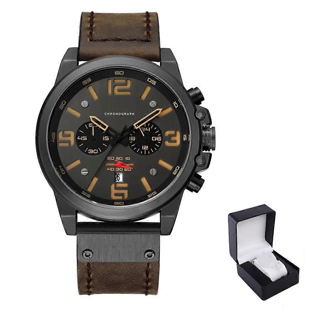 Orologio Da Uomo Top Brand Uomo Militare Sport Orologio Da Polso In Pelle Al Quarzo Orologi