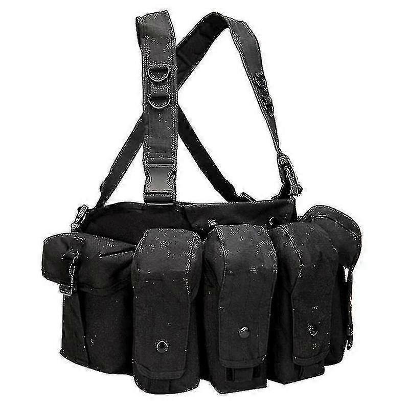Outdoor Hunting Vest Tactical Chest Rig Pouch Magazine Holder Bag Modular Military Vest With Ak 47 Magazine Carrier Black