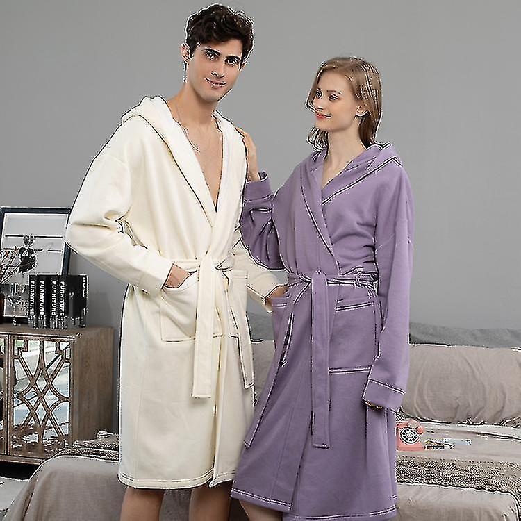Pajamas Casual Comfortable Pajamas Men's And Women's Pajamas Hooded Long Bathrobe