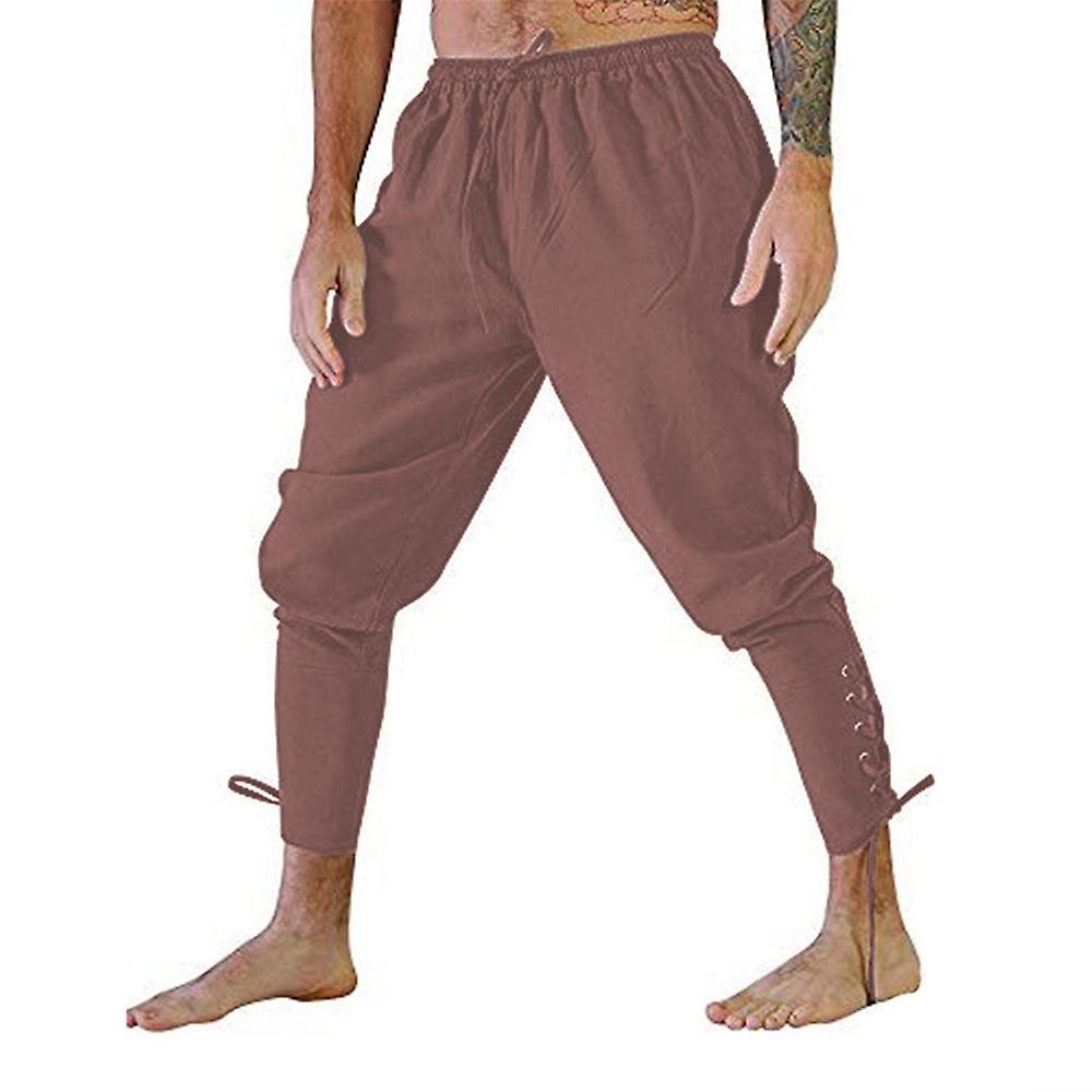 Pantaloni A Fascia Alla Caviglia Vintage Da Uomo Pantaloni Medievali Vichingo Navigatore Pirata Pantaloni Gotici Rinascimentali Plus Size