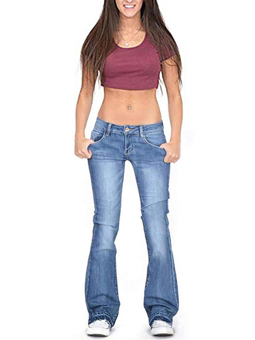 Pantaloni da donna Bootcut Jeans stretchy denim Pantaloni da donna a vita bassa
