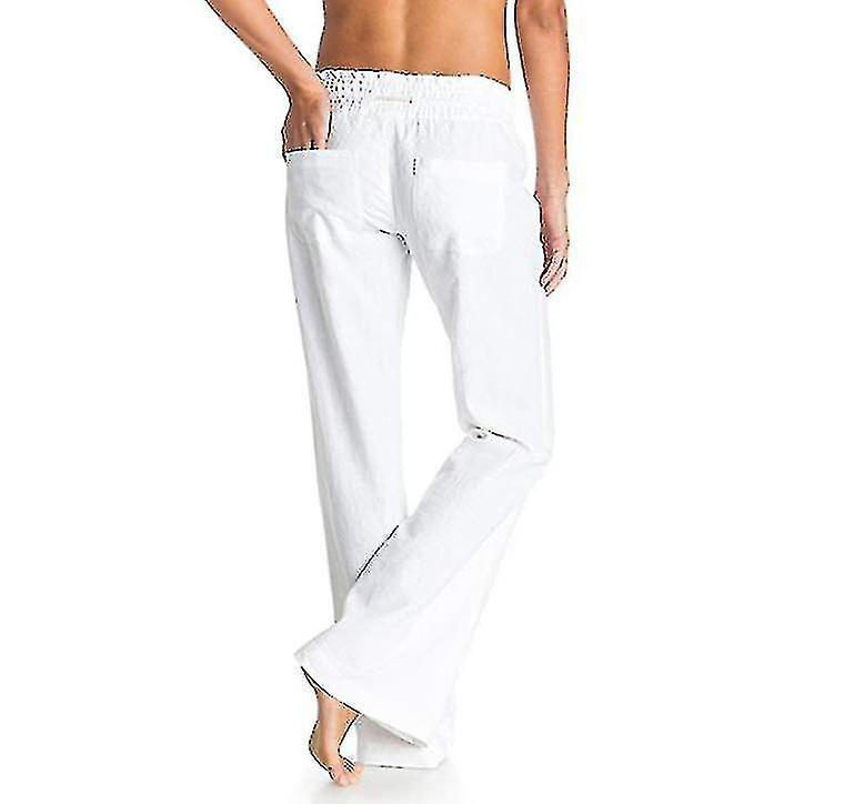 Pantaloni da donna in cotone lino Pantaloni da spiaggia per Yoga Pilates