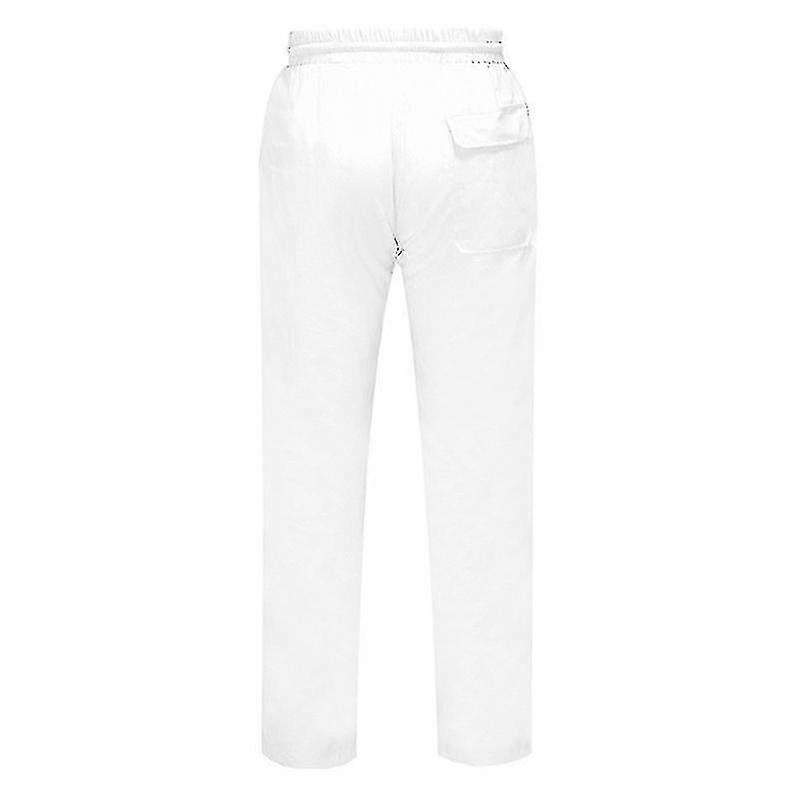 Pantaloni da uomo in cotone e lino Pantaloni da yoga casual da spiaggia elasticizzati in vita (Ruipei)