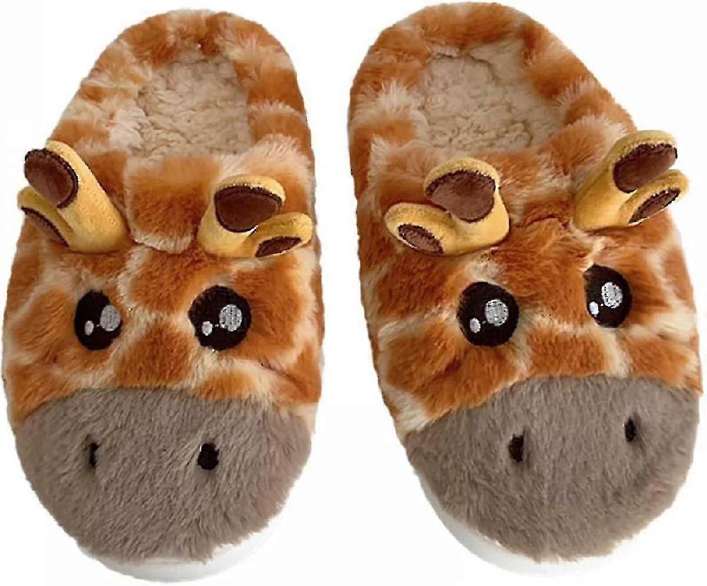 Pantofole Di Cotone Giraffa Del Fumetto Pantofole Invernali Da Interno All'aperto Per Le Donne-YuJia
