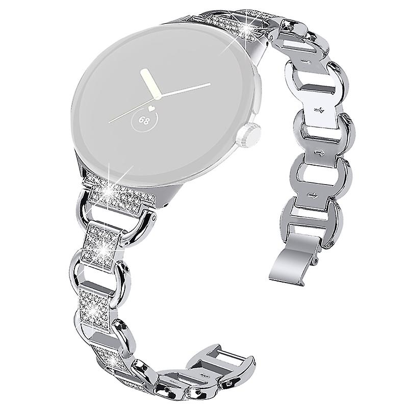 Per Google Pixel Watch 2/Pixel Watch Bracciale In Metallo Cinturino Strass Decor Smartwatch Sostituzione