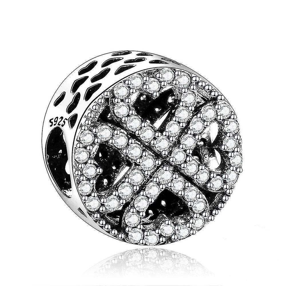 Perline Argento Lucky Clover Collana Foglia Sterling Bracciali
