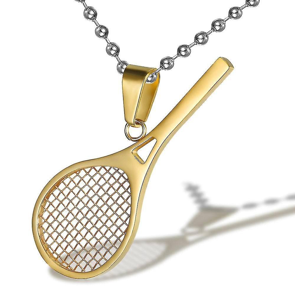 Personalità Fitness Pendente Titanium Steel Tennis Racket Pendente Collana