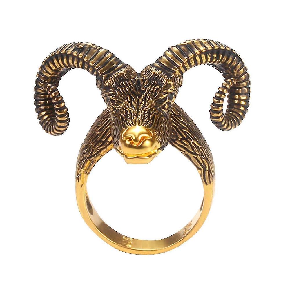 Personality Sheep Head Ring Female Retro Animal Shape Exaggerated Ring