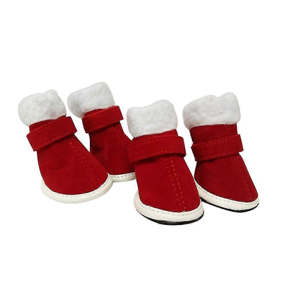 Pet Cat Dog Shoes Christmas Shoes Warm Velvet Red Shoes Fashion