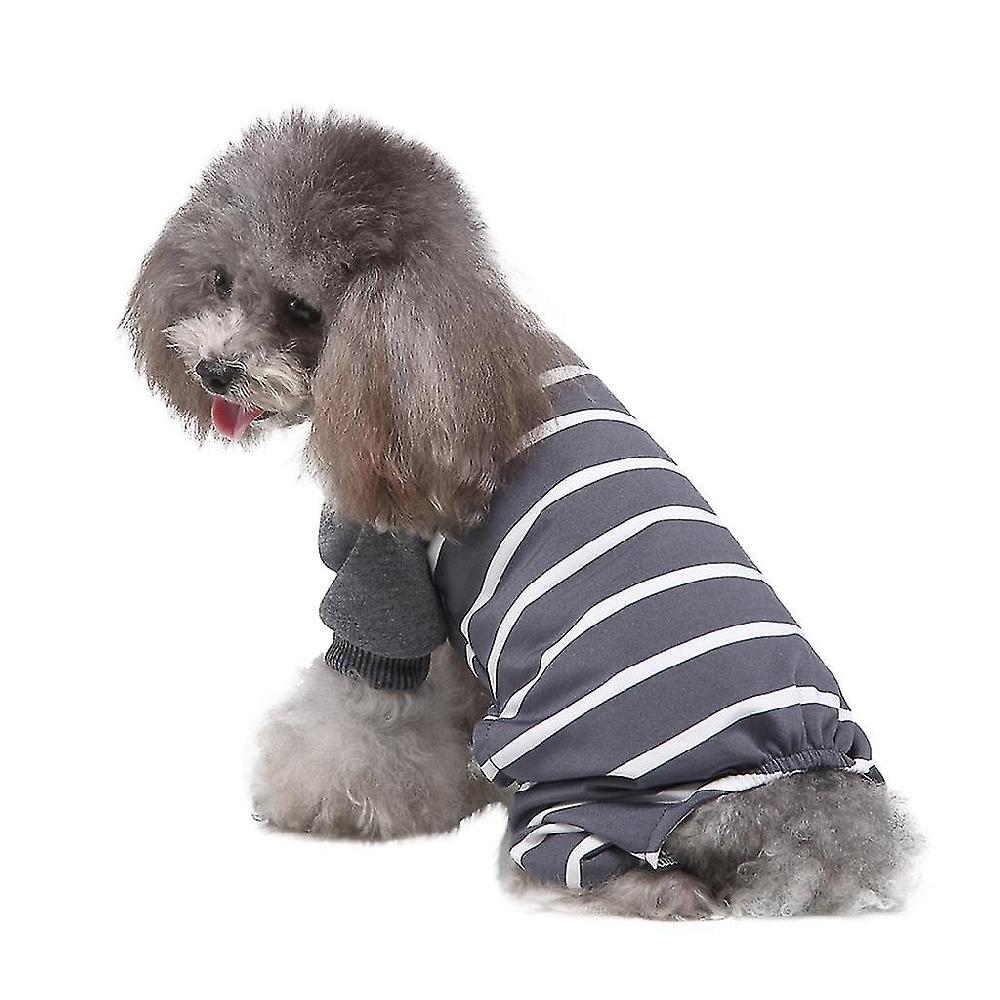 Pet Pajamas Home Clothes Cotton Contrast Pajamas Knitted Pet Clothes