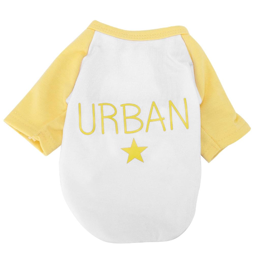 Pet T-Shirt - Yellow XL Color-Blocking Short Sleeve Simple and Fashionable
