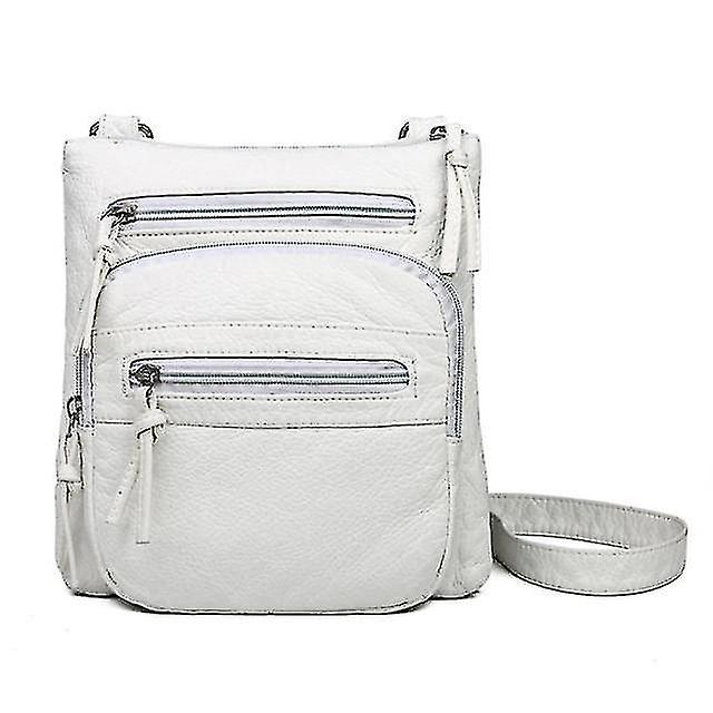 Piccola Borsa Morbida Borsa Da Donna Borsa Lavata Borsa a Tracolla in Pelle Bianca Borsa Tascabile Lady Messeng