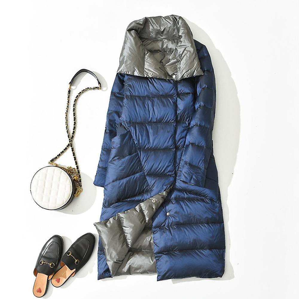 Piumino invernale Cappotto Parka da donna Dolcevita Lungo Casual Leggero Caldo Anatra Giù Giacca impermeabile reversibile