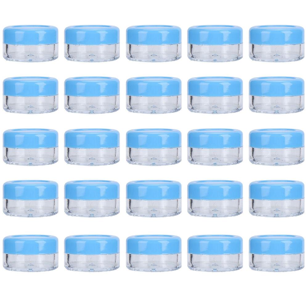 Plastic Compact Round Small Cosmetic Jars Empty Cream Container 25pcs for Travel