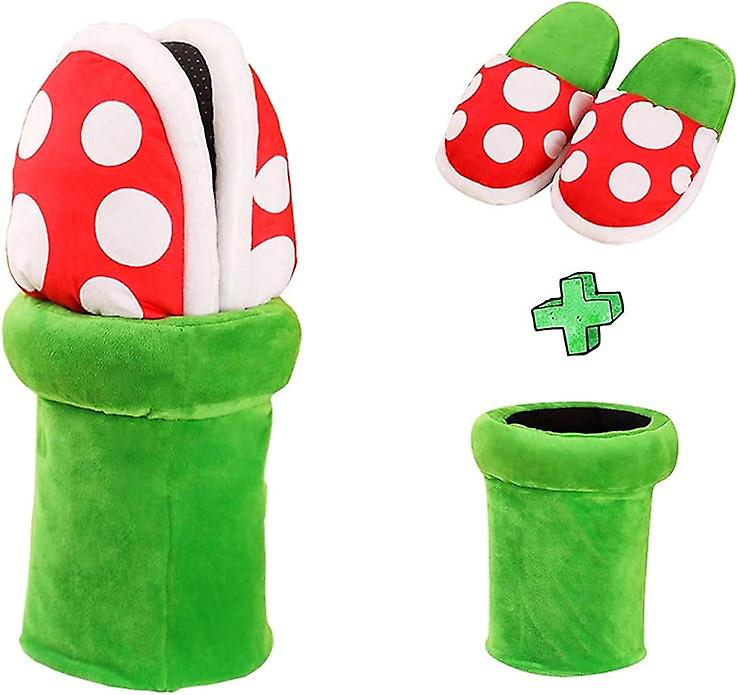 Plush Home Slippers Piranha Shape Cosplay Shoes/polka Dot Pattern Slippers Bread Shoes