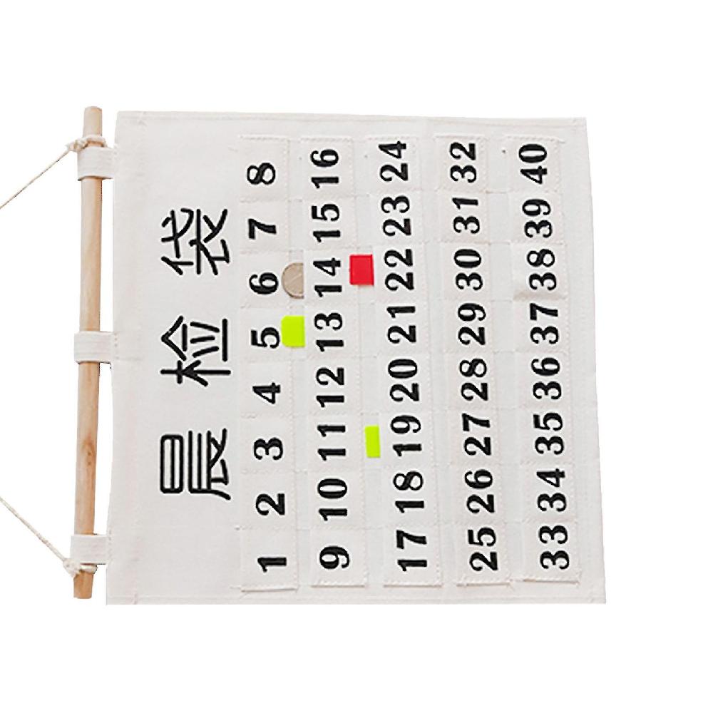 Pocket Chart Calendar Organizer Con 40 Tasche Per L'appeso A Parete Del Controllo Mattutino In Aula