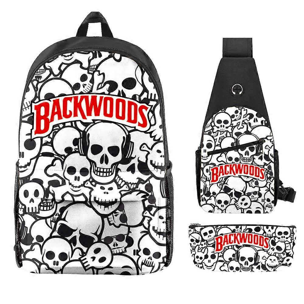 Popolare cartone animato Bakwoods studenti delle scuole primarie e secondarie borsa a tracolla stampata di grande capacità borsa a matita borsa da scuola set di tre pezzi 2 -HGDMV