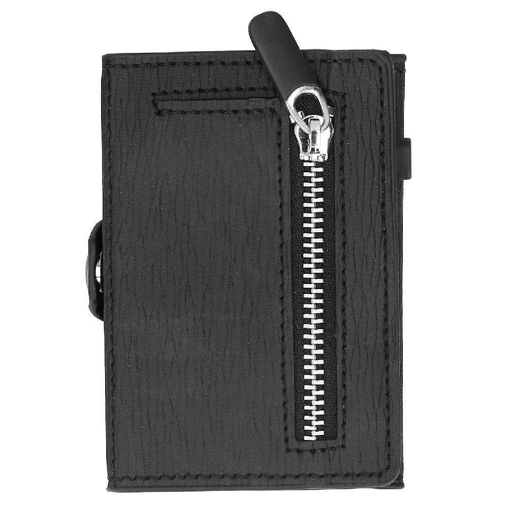Portable Business Card Holder Travel Credit Card Case Organizer for Men and Women UseBlack Bark Texture x-65#