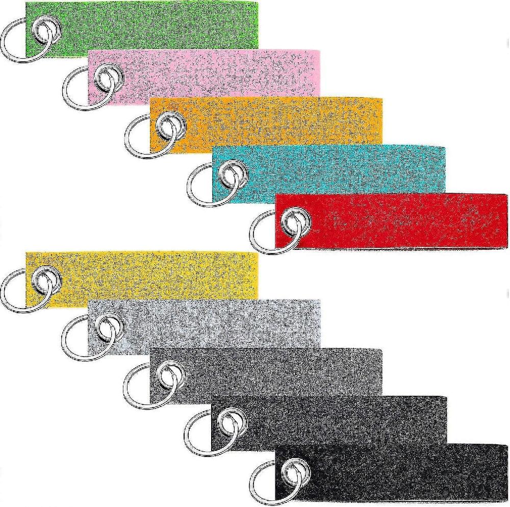Portachiavi in feltro 20pcs con anello in acciaio inossidabile per portachiavi artigianale decorativo fai-da-te per farti portachiavi vuoto 13x3 cm