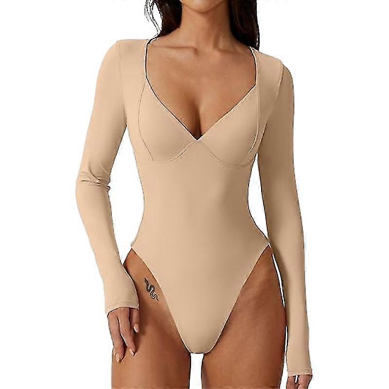 Profondo Scollo A V Body Per Le Donne A Maniche Lunghe Body Suits Top