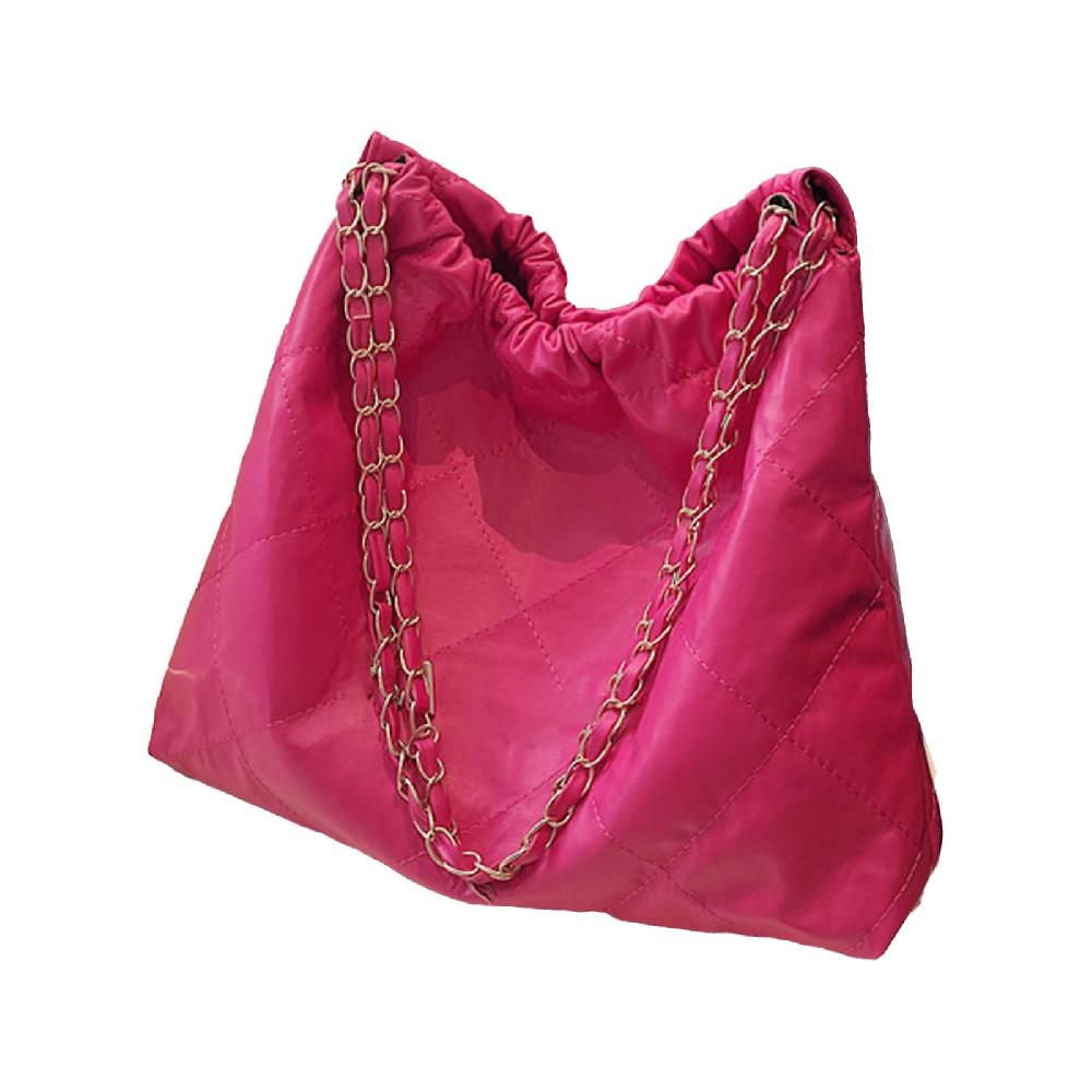 PU Shoulder Bag for Women Casual Stylish Commuting and Shopping Rose Red Portable Design