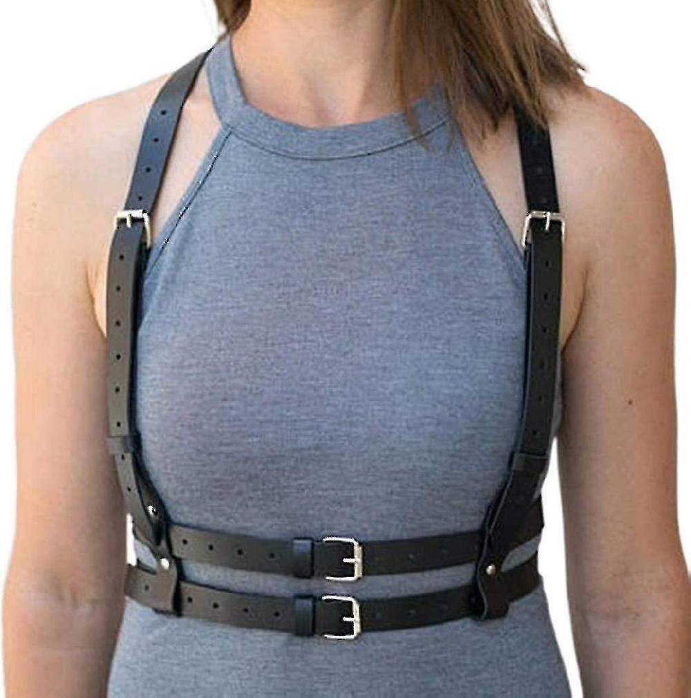 Punk Waist Harness Belt Fashion Body Chain Black Goth Rave Adjustable Body Jewelry