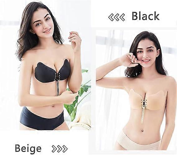 Push Up Bra For Women 2 Pack Invisible Adhesive Strapless Backless Bra Stick On Bra With Drawstring For Everyday Wearing Party WeddingB