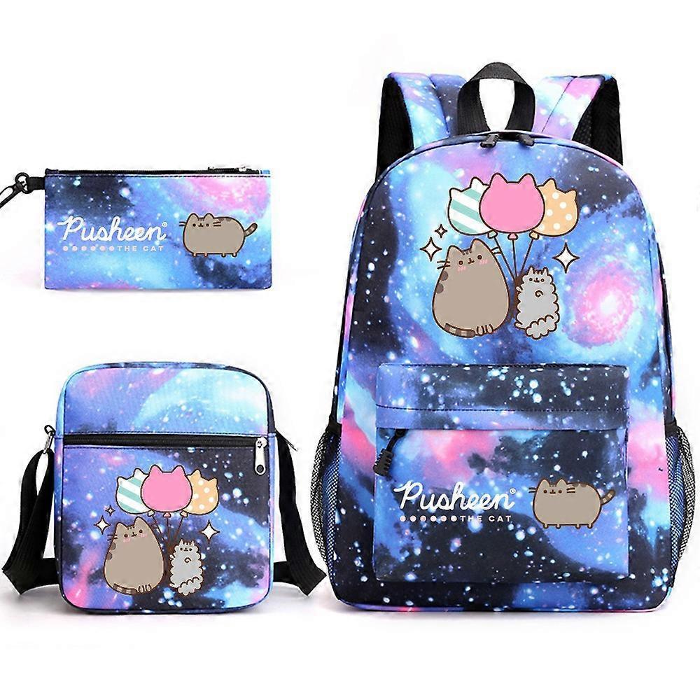 Pusheen School Bag Zaino Astuccio Borsa A Tracolla Set Di Tre Pezzi _10