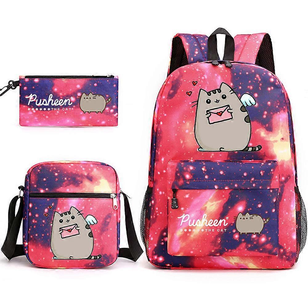 Pusheen School Bag Zaino Astuccio Borsa a tracolla Set di tre pezzi _07