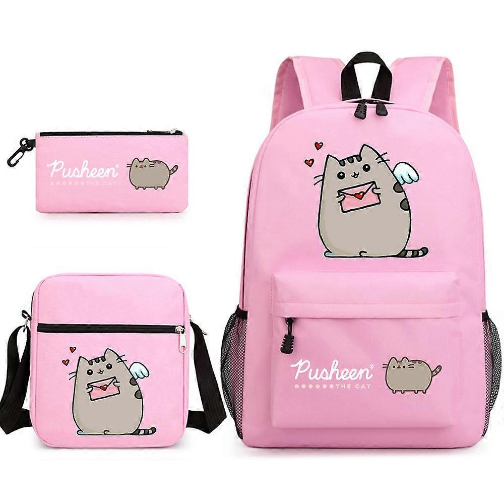 Pusheen School Bag Zaino Astuccio Borsa A Tracolla Set Di Tre Pezzi _05