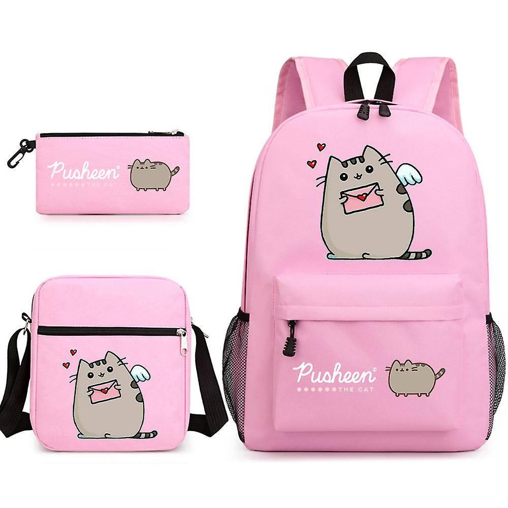 Pusheen School Bag Zaino Astuccio Borsa A Tracolla Set Di Tre Pezzi _05