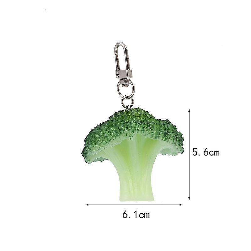 PVC Broccoli Modello Ornamenti Divertente Simulazione Cibo Portachiavi