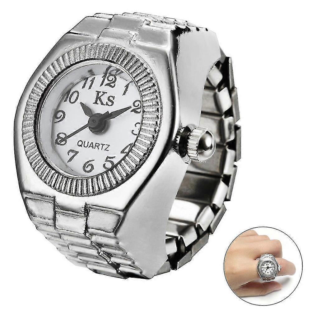 Quartz analog watch creative steel elastic quartz finger ring watches