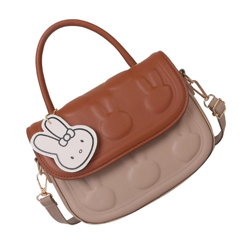 Rabbit Shoulder Bag for Girls Fashionable Soft PU Handbag for Office Work and Dating Khaki Free Size