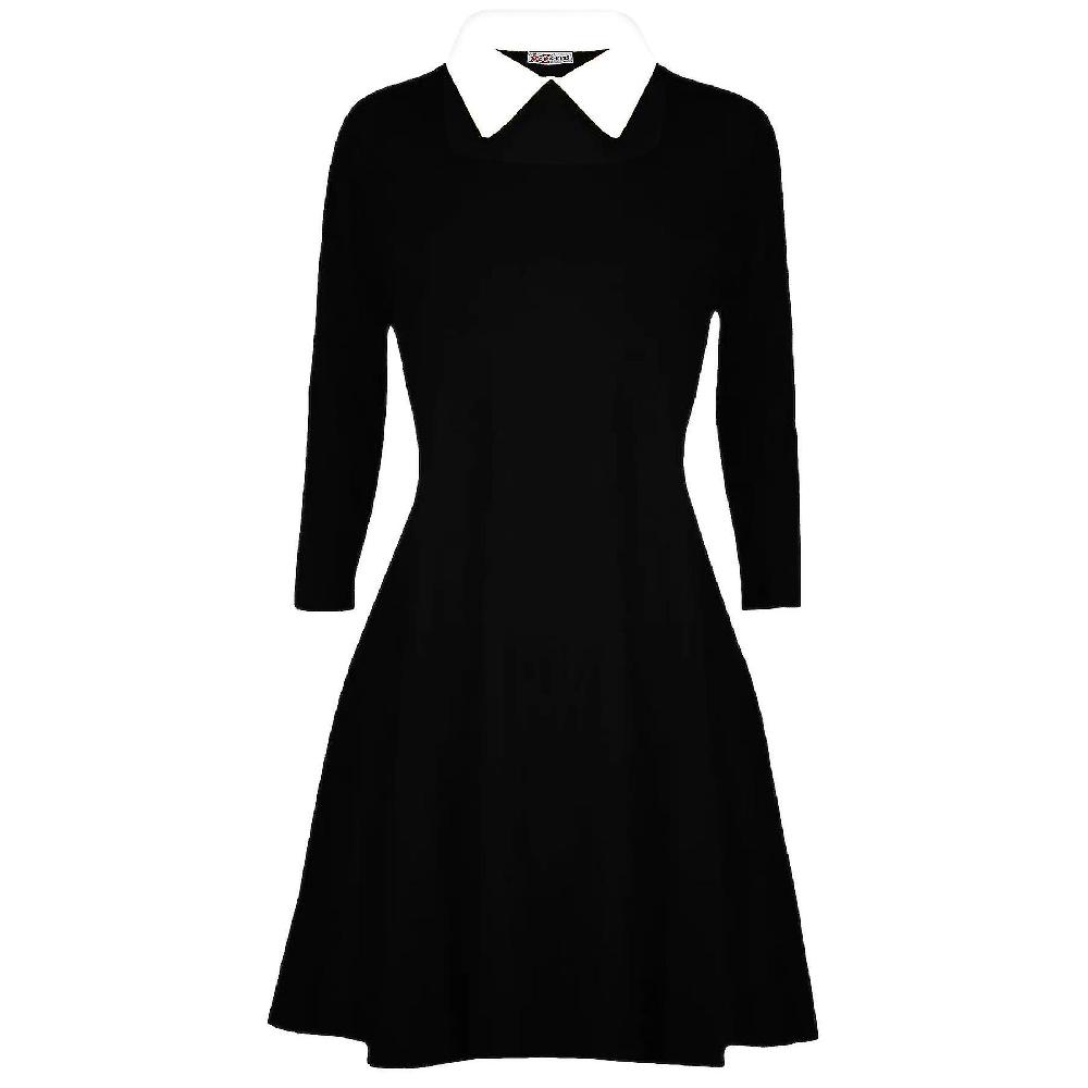 Ragazze maniche lunghe Peter Pan Colletto Swing Dress