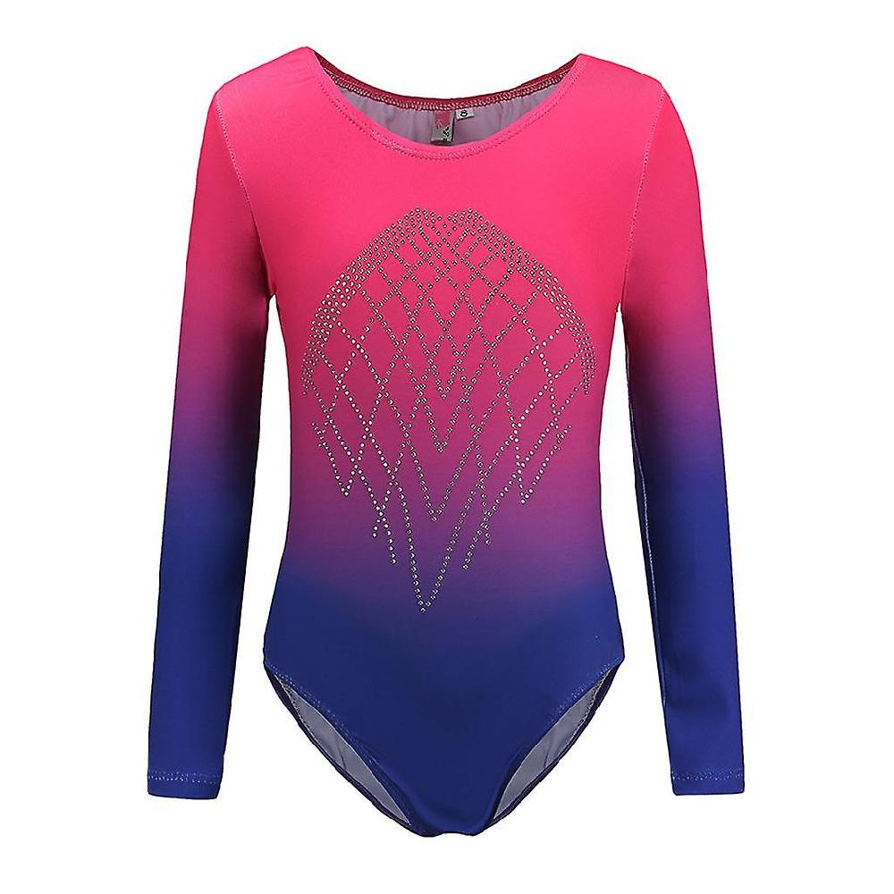 Ragazze Un Pezzo Body Atletico Danza Ginnastica Body 10 Rosa + blu
