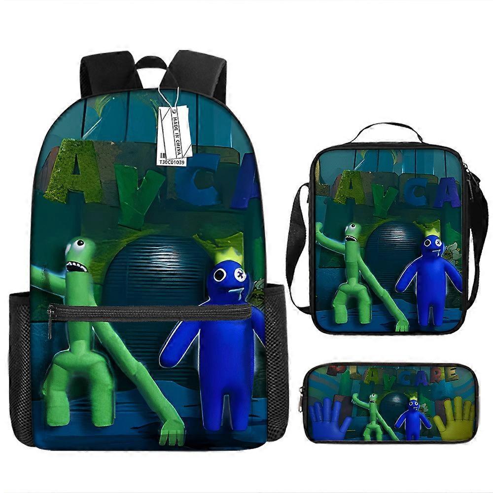 Rainbow Friends Zaino Stampato Per Bambini Studenti Delle Scuole Primarie E Secondarie Borsa Per Il Tempo Libero Di Grande Capacità Set Di Tre Pezzi 5 -HGDMV