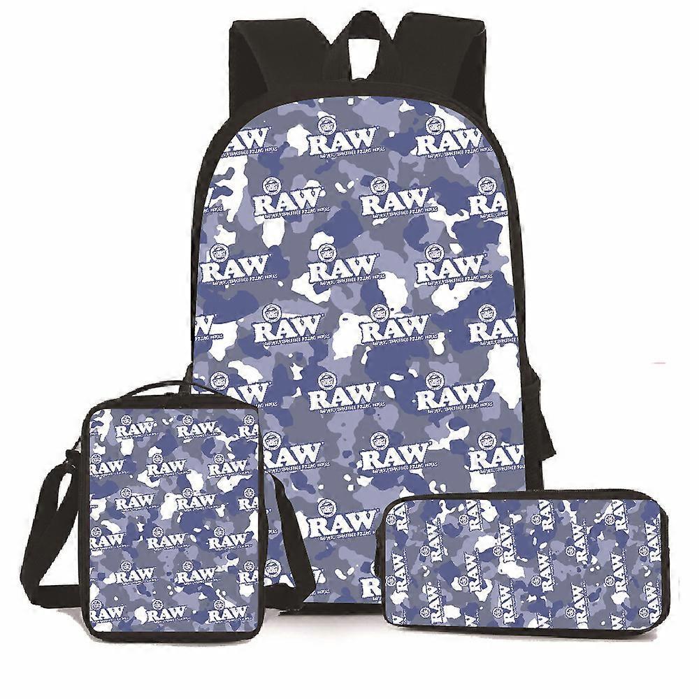 Raw Cartoon Backpack Pencil Case Studenti Delle Scuole Primarie E Secondarie Borsa Per La Scuola Per Il Tempo Libero Grande Capacità Set Di Tre Pezzi 7 -HGDMV