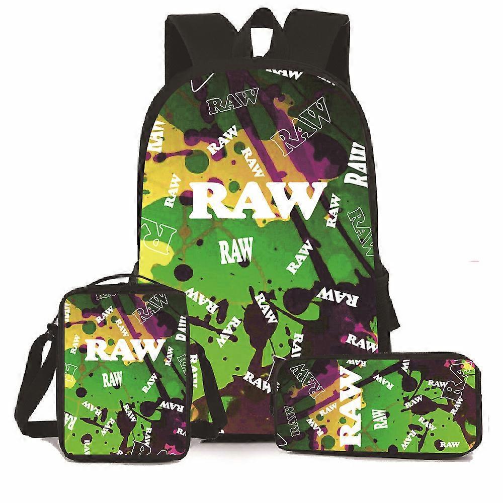 Raw Cartoon Backpack Pencil Case Studenti Delle Scuole Primarie E Secondarie Borsa Per La Scuola Per Il Tempo Libero Grande Capacità Set Di Tre Pezzi 38 -HGDMV