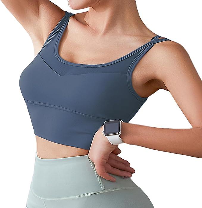 Reggiseno sportivo da donna bustier Top Fitness con bustier reggiseno bralette yoga senza ferretto imbottito supporto per la schiena incrociato per corsa palestra reggiseno da jogging