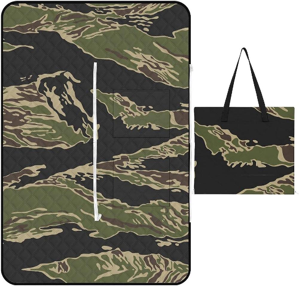 RLGDOFDF40 Camping Picnic Beach Blanket Waterproof Sandproof Picnic Mat Outdoor Foldable Portable Tote Bag With Zipper Compatible With Army Militar