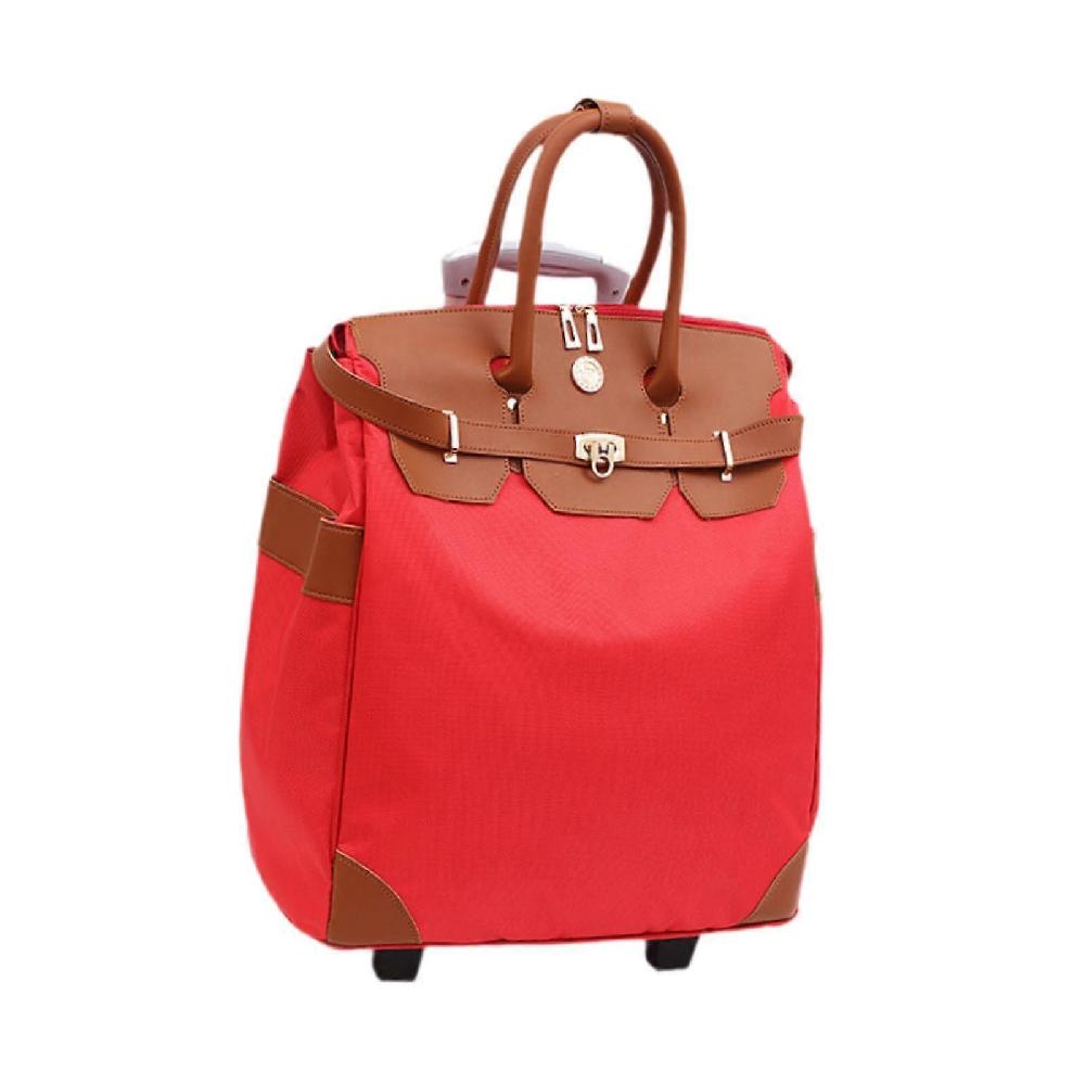 Rolling Duffle Bag Large Capacity Suitcase for Beach Business Trip Traveling Red