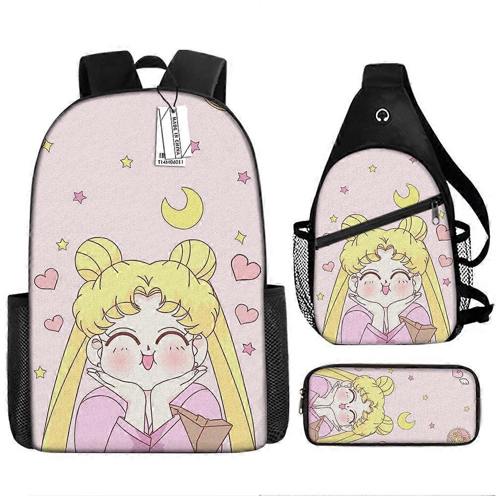 Sailor Moon Zaino Per Bambini Studenti Delle Scuole Primarie E Secondarie Casual Borsa A Tracolla Stampata A Tracolla A Zaino Stampato Di Grande Capacità 6 -HGDMV