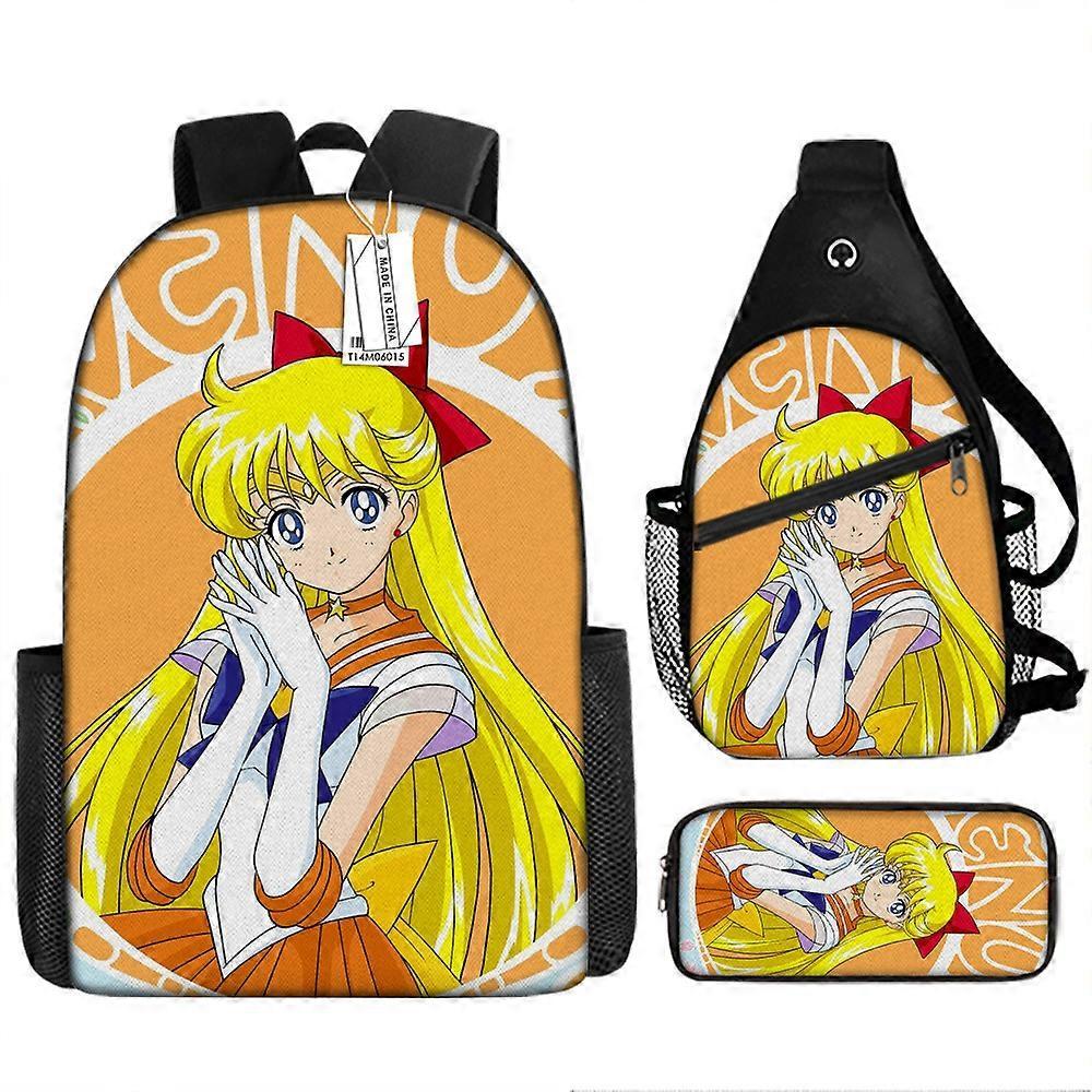 Sailor Moon Zaino Per Bambini Studenti Delle Scuole Primarie E Secondarie Casual Borsa A Tracolla Stampata A Zainetto Di Grande Capacità 2 -HGDMV