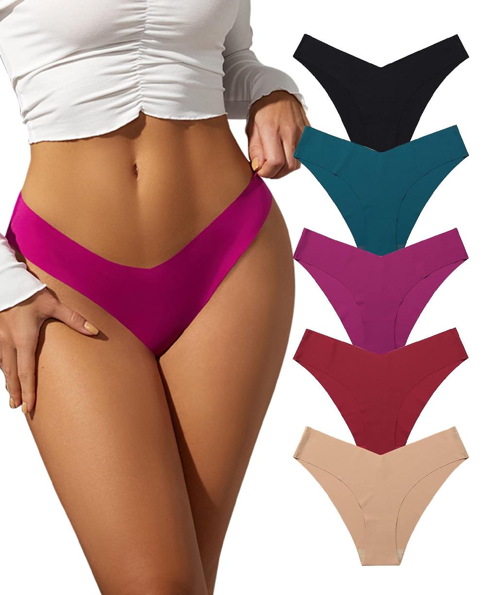 Seamless Briefs Women's Invisible Panties Women Seamless Sexy Bikini Smooth Ice Silk Low Waist Quick Drying Breathable Underwear Pack Of 6 S M L Xl