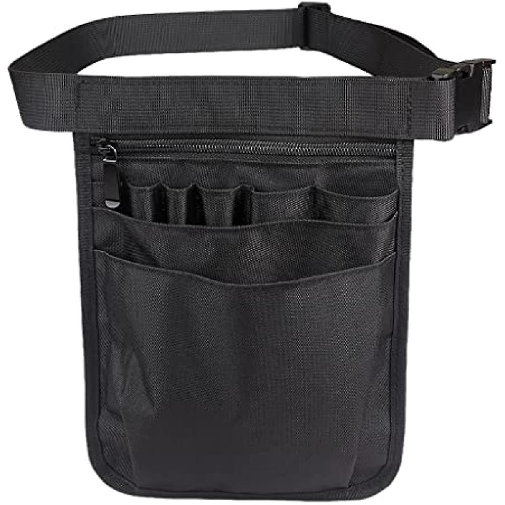 Segolike Nurse Fanny Pack Multi Compartment Nurse Tool Organizer Pouch For Women Man 9 Pockets Nursing Waist Bag - Nero