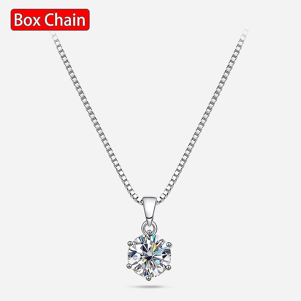 Serenity Day 1 Carat Real Moissanite Pendant Necklace For Women Top Quality 100% S925 Sterling Silver Wedding Bridal Jewelry